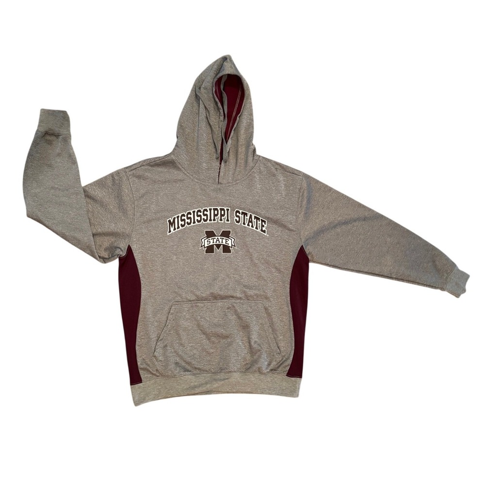 ProSphere Mississippi State Hoodie Mens Large Gray Maroon Pullover Sweatshirt